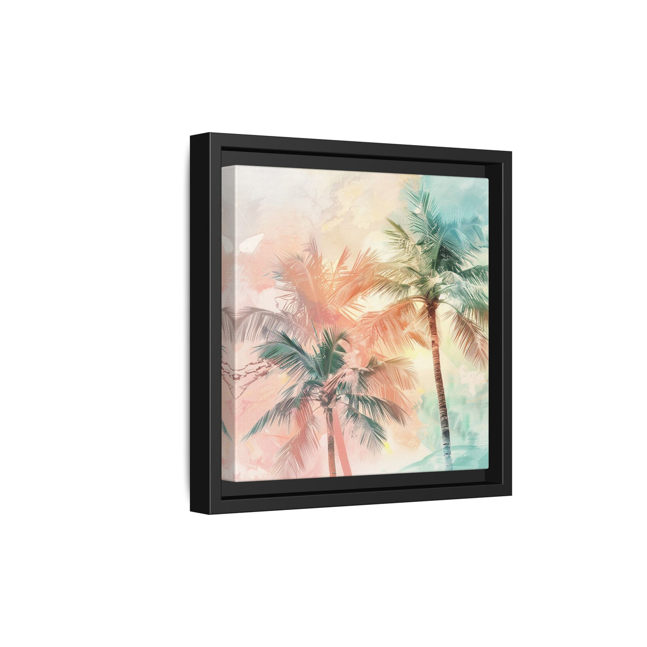 Palm Glow Canvas Wall Art with Frame