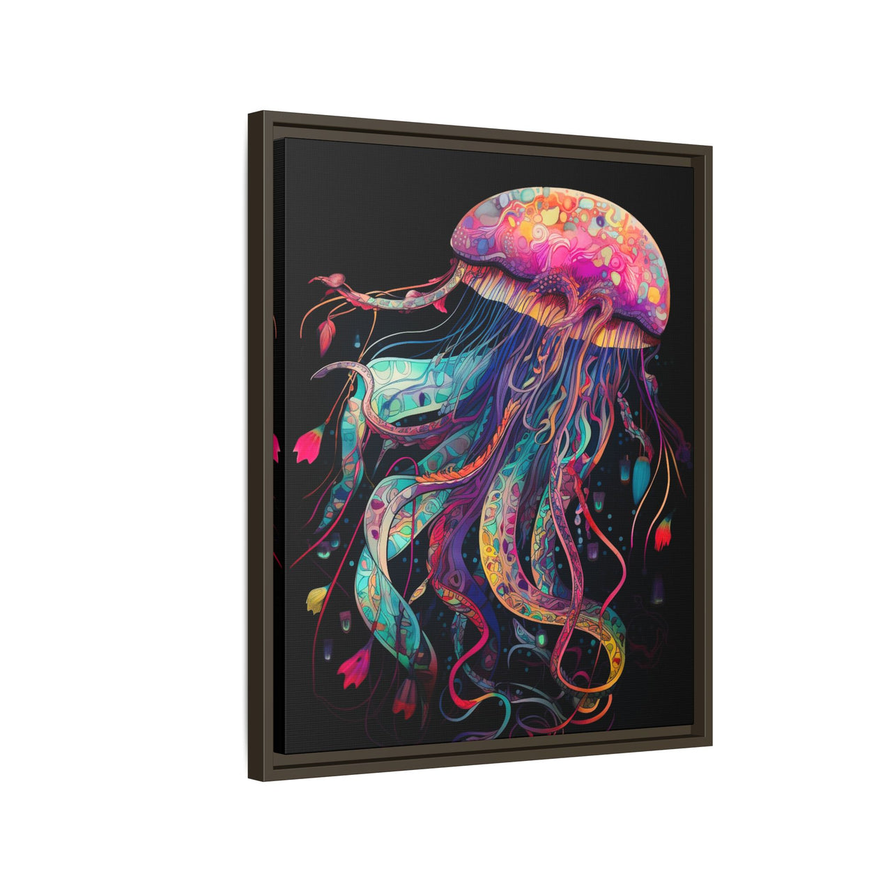 Celestial Drifter Jellyfish Canvas Wall Art with Frame