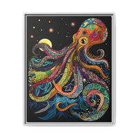Thumbnail for Midnight Depths Octopus Canvas Wall Art with Frame