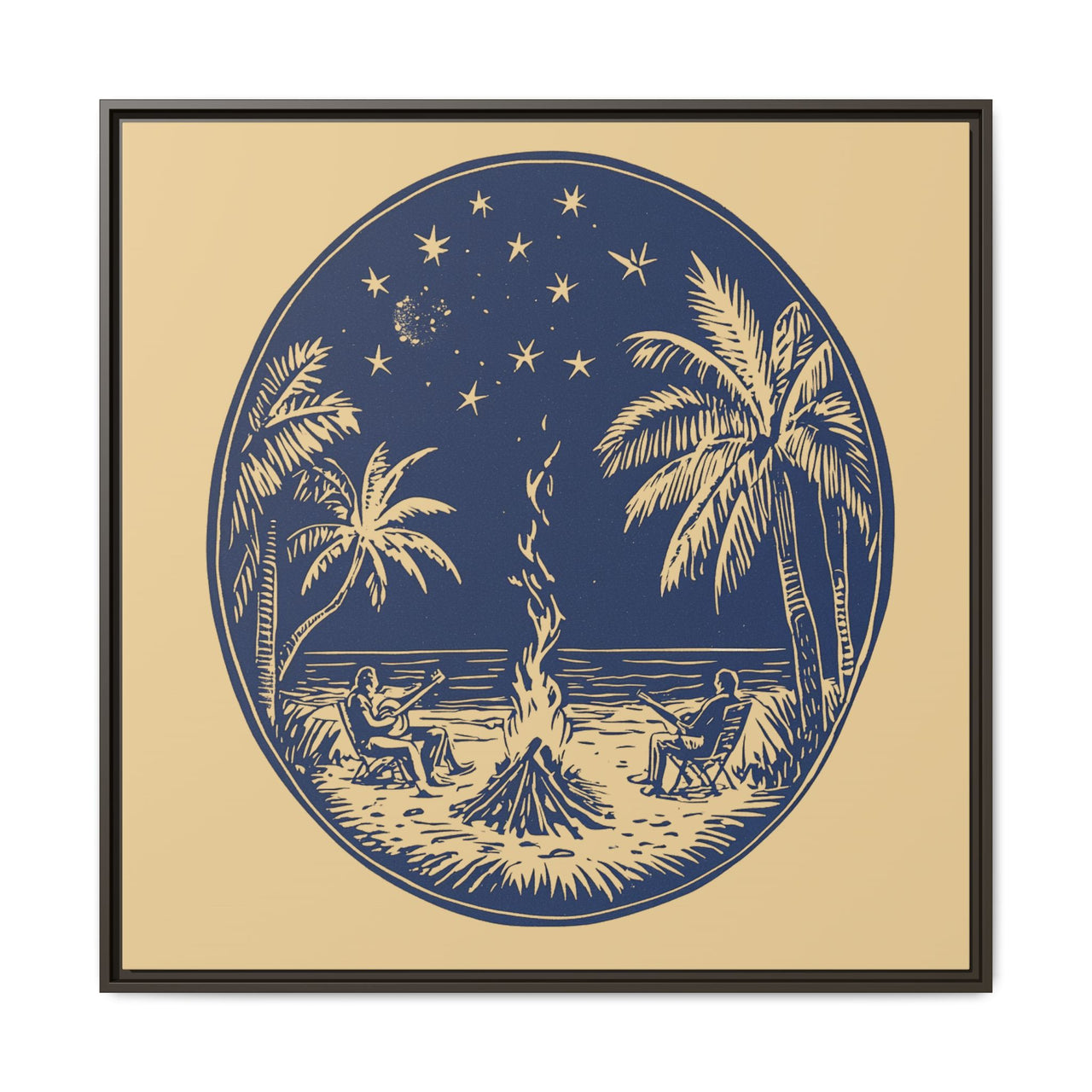 Beachfire Nights Canvas Wall Art with Frame