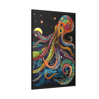 Thumbnail for Midnight Depths Octopus Canvas Wall Art with Frame