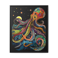 Thumbnail for Midnight Depths Octopus Canvas Wall Art with Frame