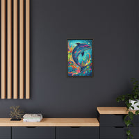 Thumbnail for Ocean Bloom Dolphin Canvas Wall Art with Frame