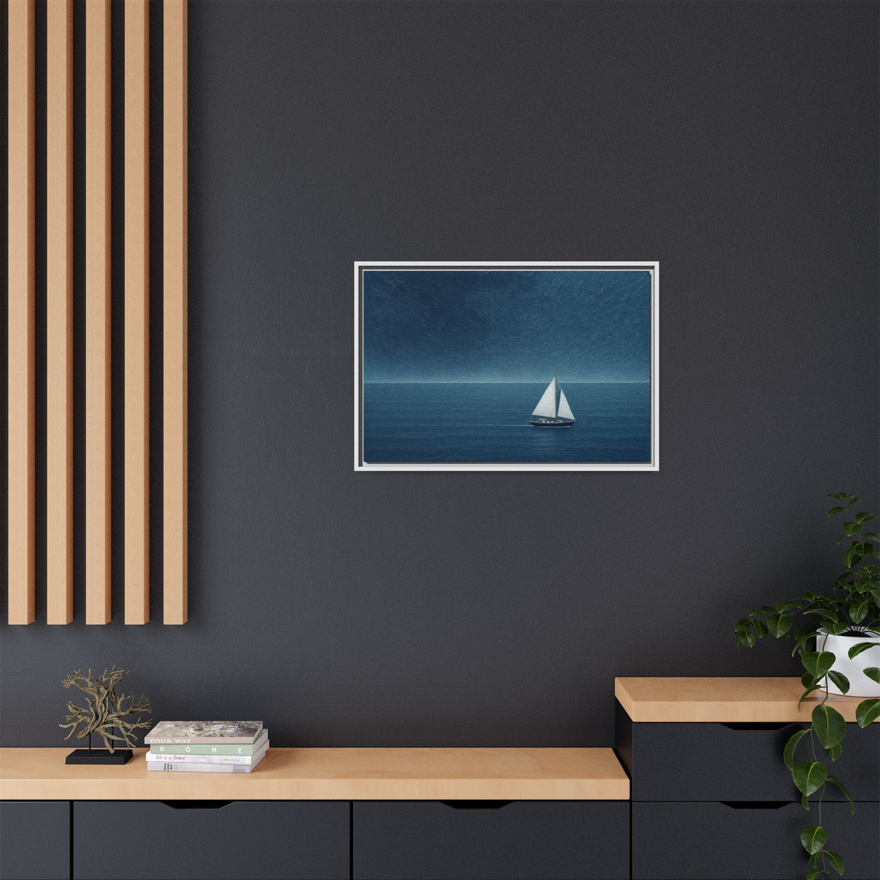 Sail Into Stillness Canvas Wall Art with Frame