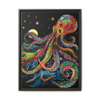 Thumbnail for Midnight Depths Octopus Canvas Wall Art with Frame