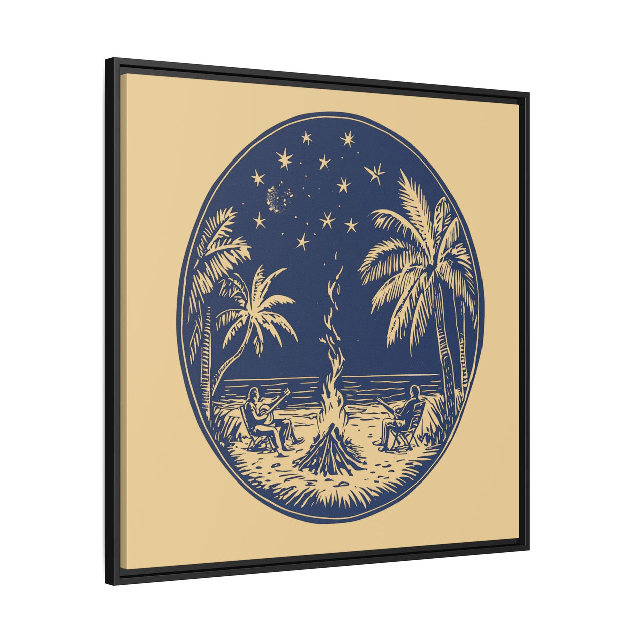 Beachfire Nights Canvas Wall Art with Frame