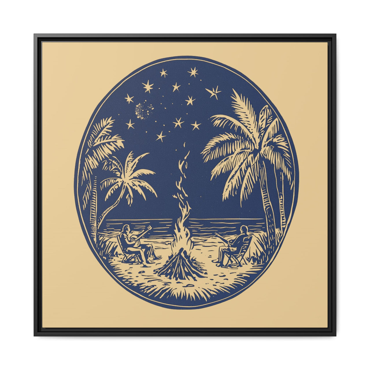 Beachfire Nights Canvas Wall Art with Frame