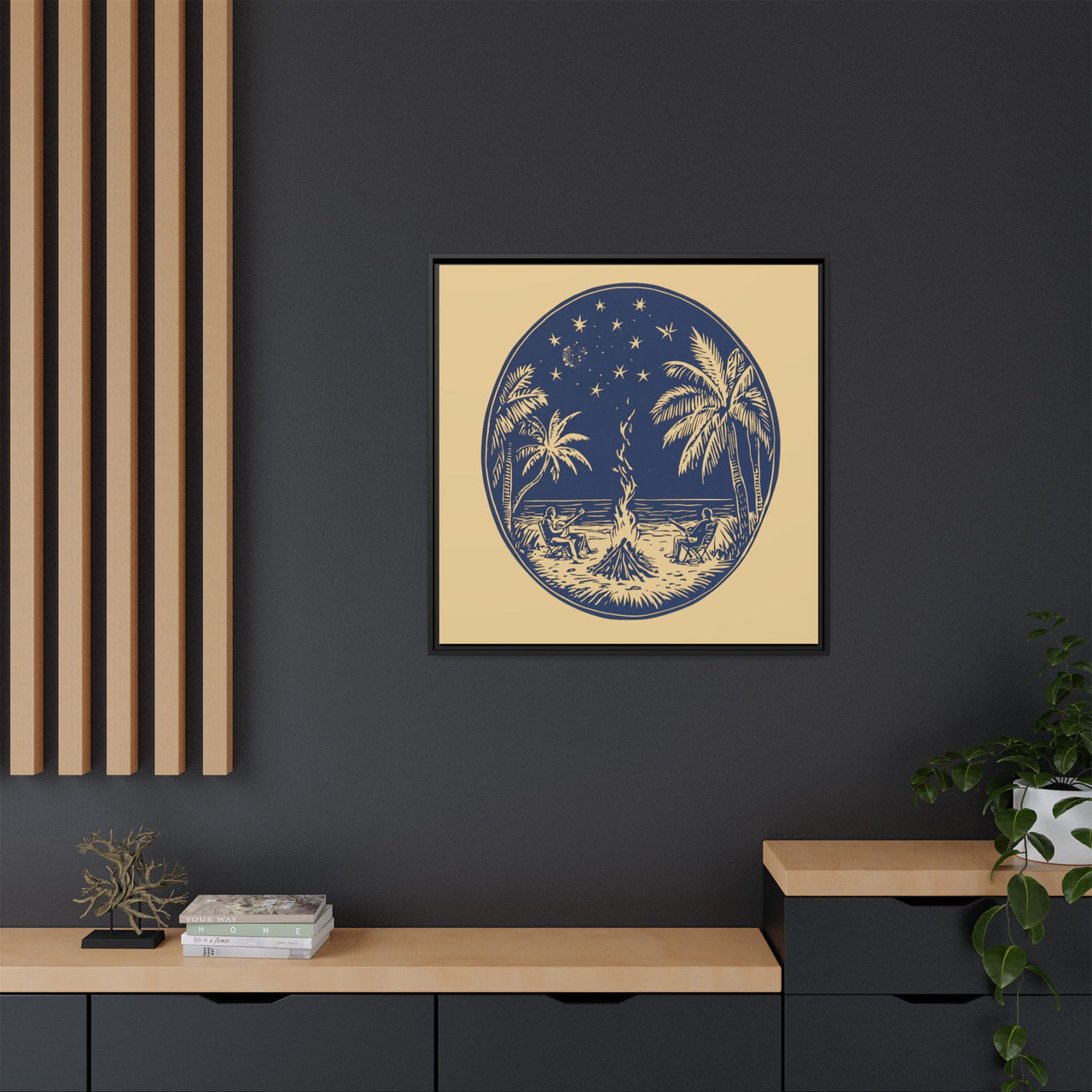 Beachfire Nights Canvas Wall Art with Frame