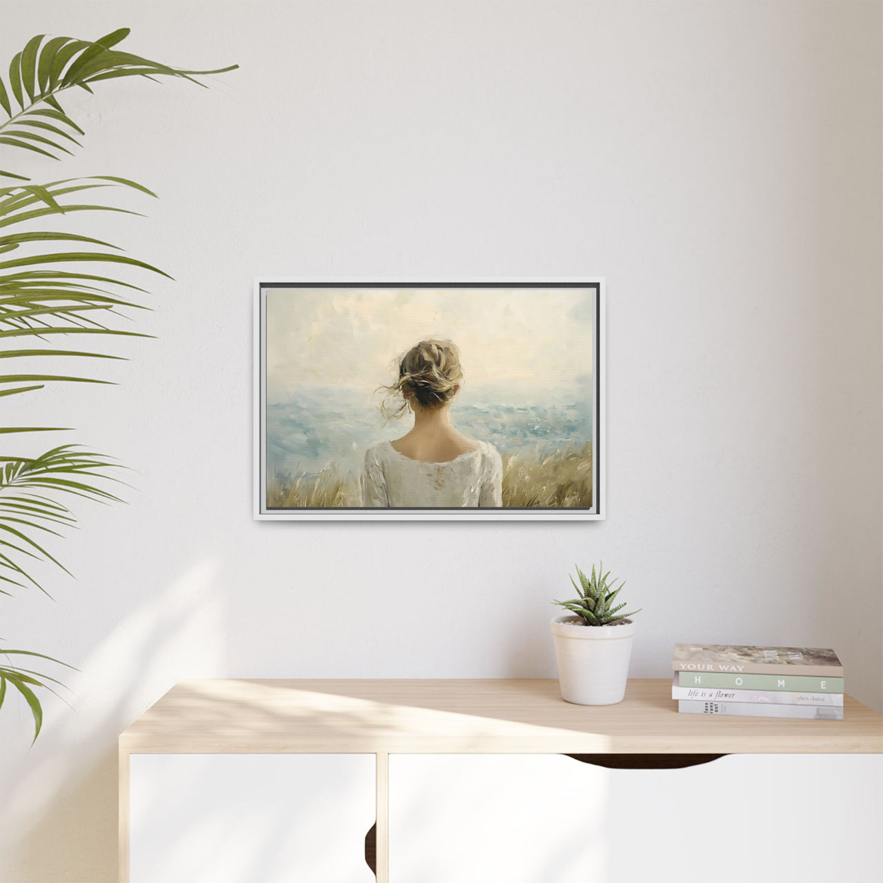 Where the Sky Meets Her Canvas Wall Art with Frame