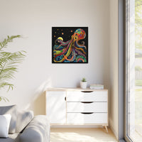 Thumbnail for Midnight Depths Octopus Canvas Wall Art with Frame