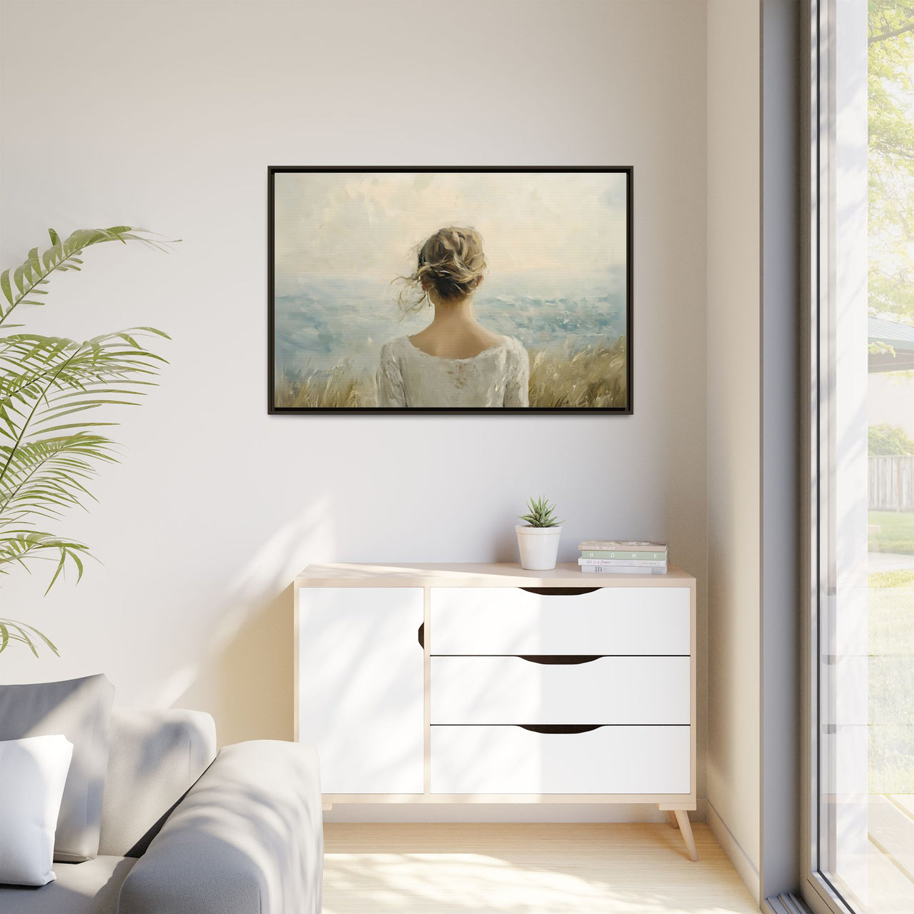 Where the Sky Meets Her Canvas Wall Art with Frame