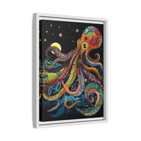 Thumbnail for Midnight Depths Octopus Canvas Wall Art with Frame