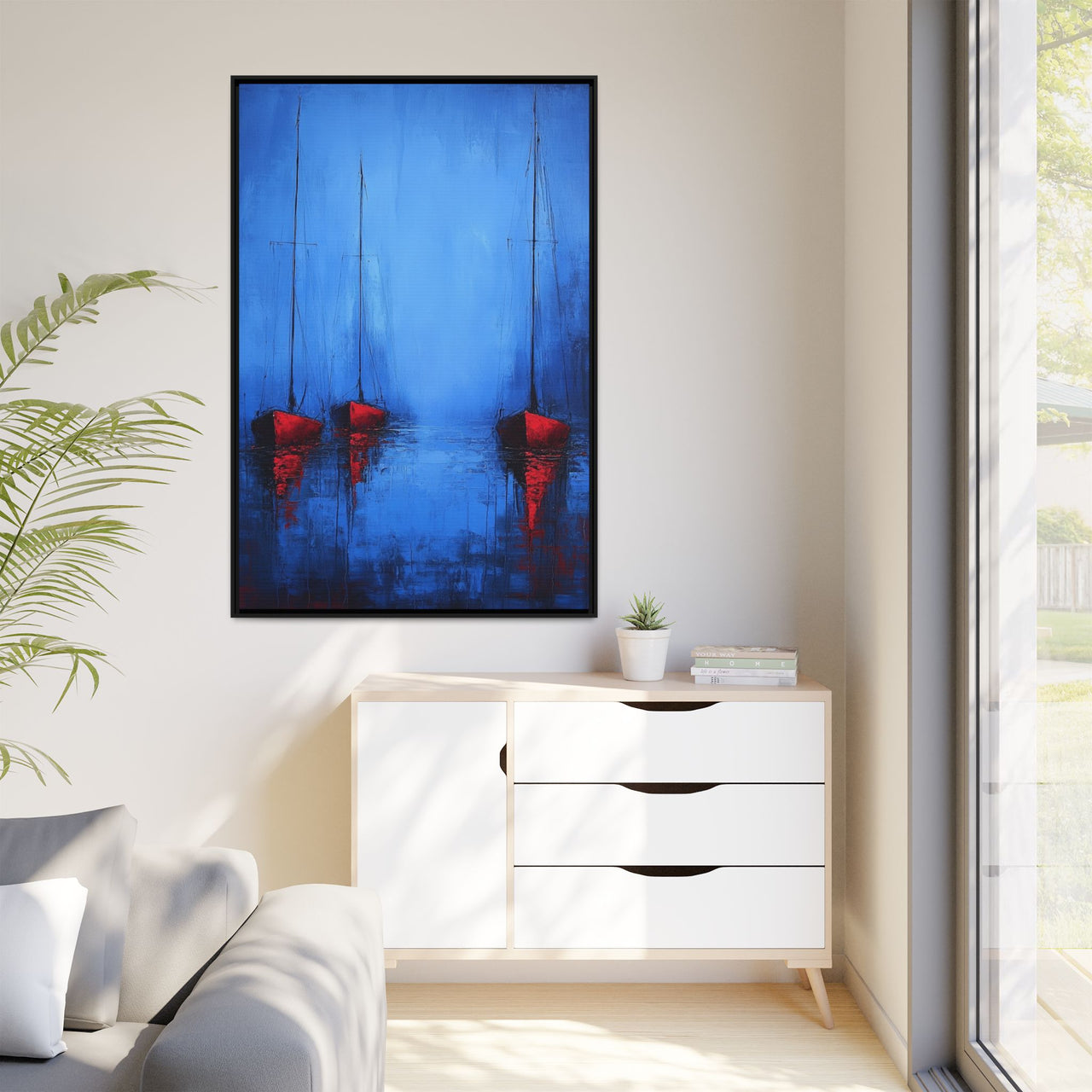 Nocturne at Sea Matte Canvas Wall Art with Frame