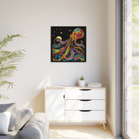 Thumbnail for Midnight Depths Octopus Canvas Wall Art with Frame