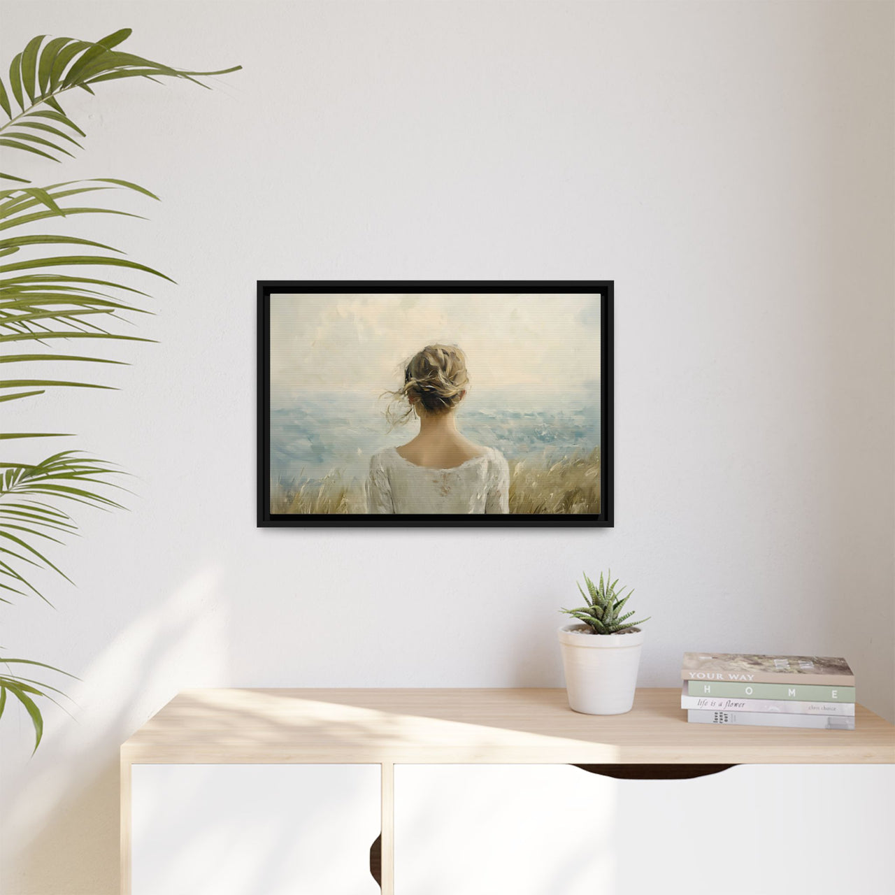 Where the Sky Meets Her Canvas Wall Art with Frame
