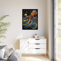 Thumbnail for Midnight Depths Octopus Canvas Wall Art with Frame
