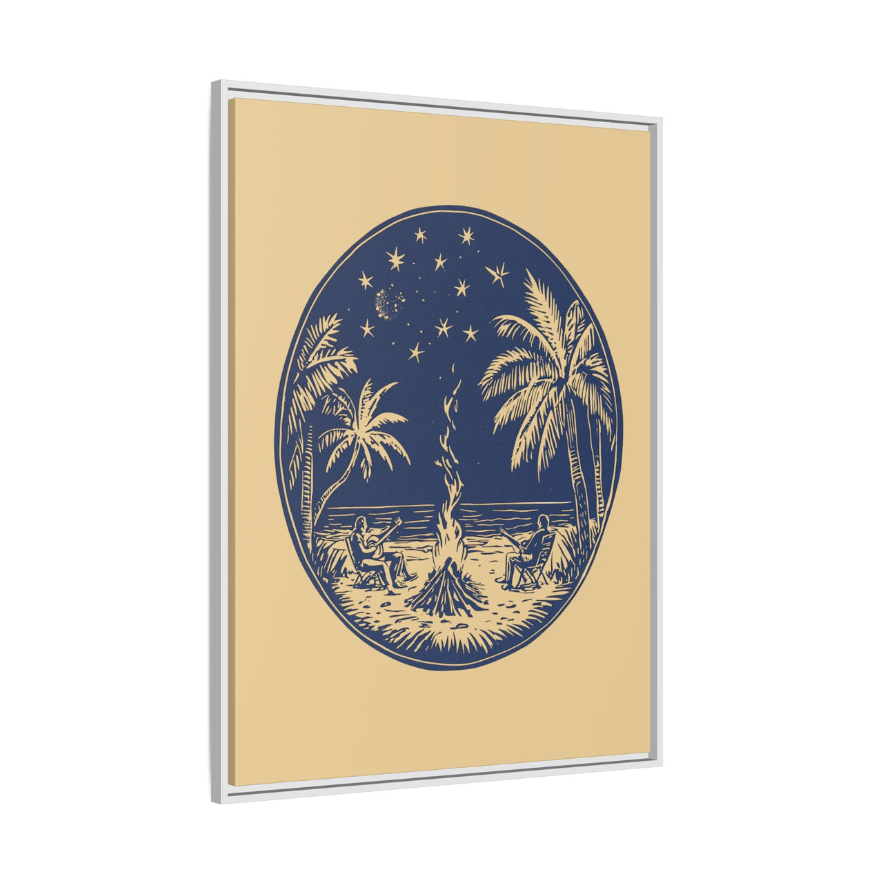 Beachfire Nights Canvas Wall Art with Frame