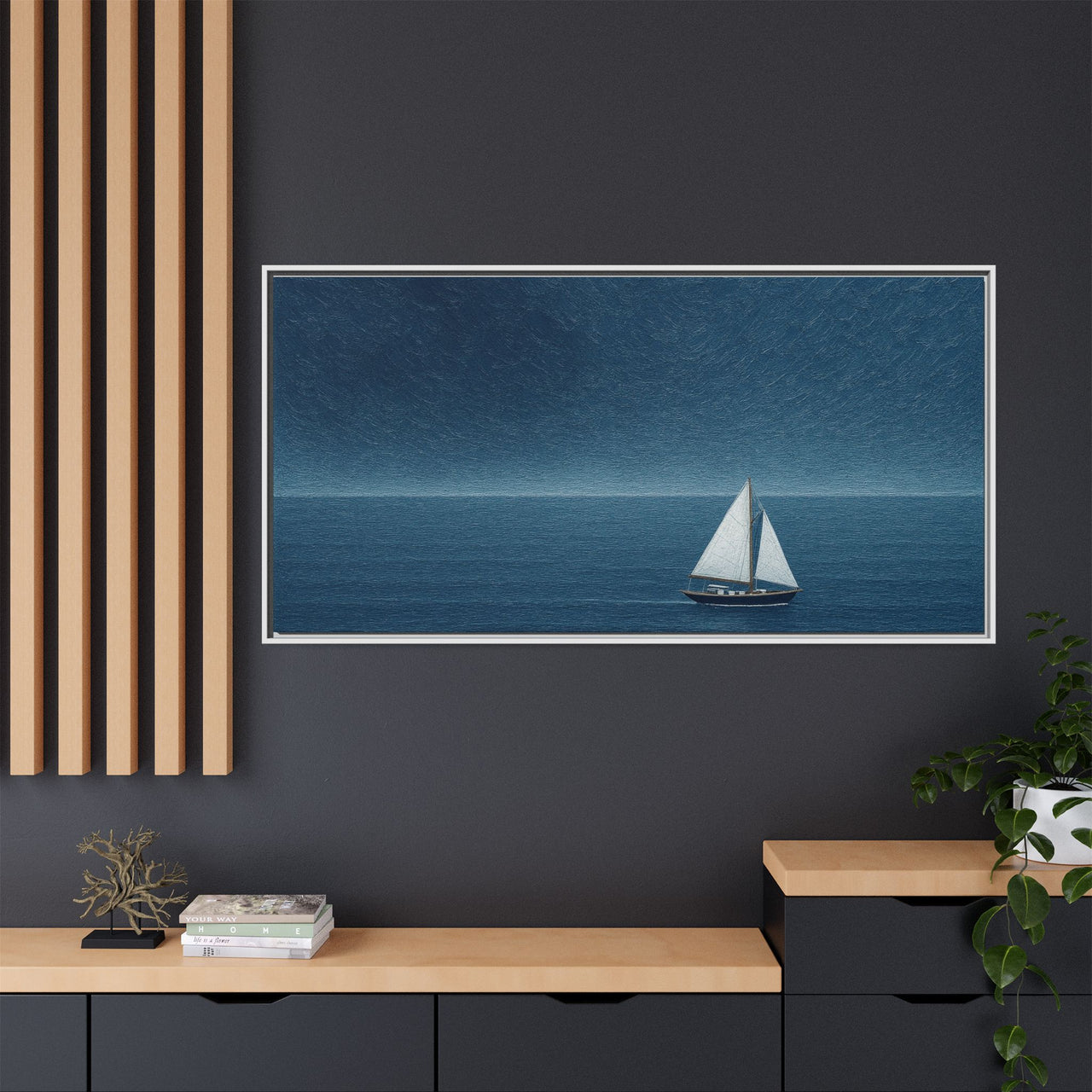 Sail Into Stillness Canvas Wall Art with Frame