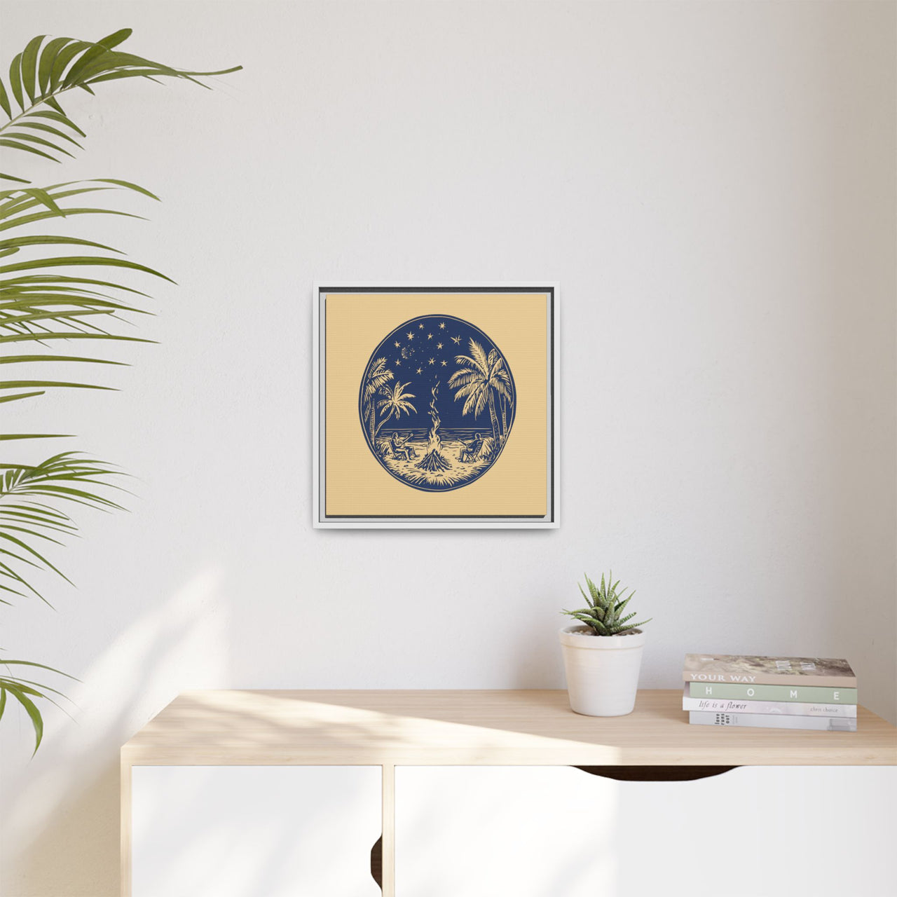 Beachfire Nights Canvas Wall Art with Frame